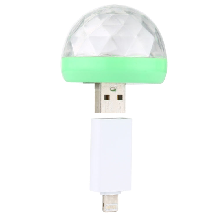 4W RGB USB LED Crystal Magic Ball ไฟเวทีพร้อมอะแดปเตอร์ 8 พิน, with 8 Pin Adapter