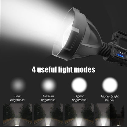 W590 P50 10W ไฟฉาย LED แบบชาร์จไฟได้ที่แข็งแกร่ง 4 โหมดไฟฉายกลางแจ้งพร้อมขาตั้งกล้อง, W590 P50