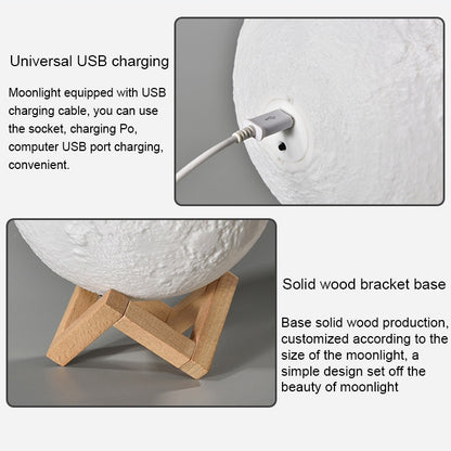 การชาร์จ USB LED ไฟกลางคืนประหยัดพลังงานพร้อมฐานยึดไม้, Touch 2-color(15cm)