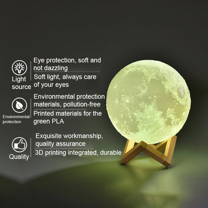 การชาร์จ USB LED ไฟกลางคืนประหยัดพลังงานพร้อมฐานยึดไม้, Touch 2-color(15cm)