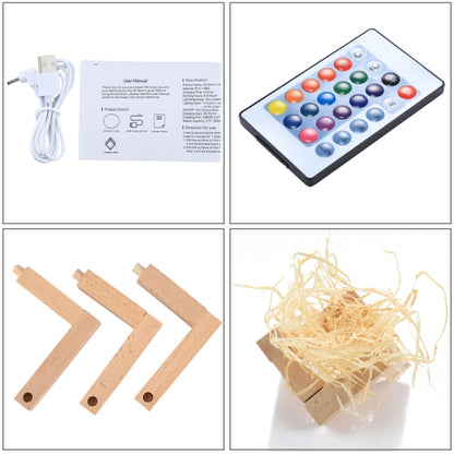 การชาร์จ USB การเปลี่ยนไฟ LED ประหยัดพลังงาน 16 สีพร้อมฐานยึดไม้และรีโมทคอนโทรล, Touch with Remote Control 16-color(15cm)