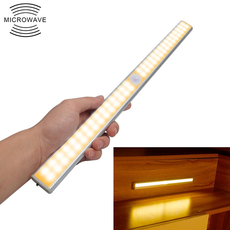 2.8W 40 LEDs วอร์มไวท์หน้าจอกว้างเซ็นเซอร์ร่างกายมนุษย์อัจฉริยะไฟ LED ทางเดินตู้ไฟรุ่นชาร์จ USB, 2.8W 40 LEDs Warm White