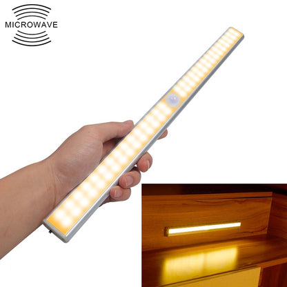 2.8W 60 LEDs วอร์มไวท์หน้าจอกว้างเซ็นเซอร์ร่างกายมนุษย์อัจฉริยะไฟ LED ทางเดินตู้ไฟรุ่นชาร์จ USB, 2.8W 60 LEDs Warm White