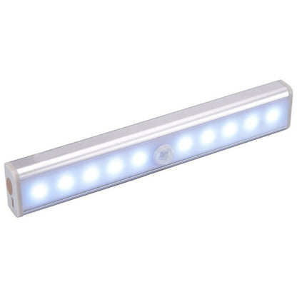 1.8W 10 ไฟ LED แสงสีขาวหน้าจอกว้างเซ็นเซอร์ร่างกายมนุษย์อัจฉริยะไฟ LED ทางเดินตู้ไฟรุ่นแบตเตอรี่, 1.8W 10 LEDs White (Battery Version)