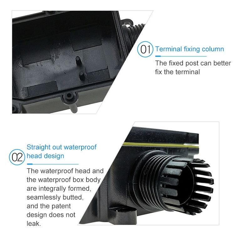 กล่องรวมสัญญาณกันน้ำ IP68 พร้อมเทอร์มินอล, 3 in 1