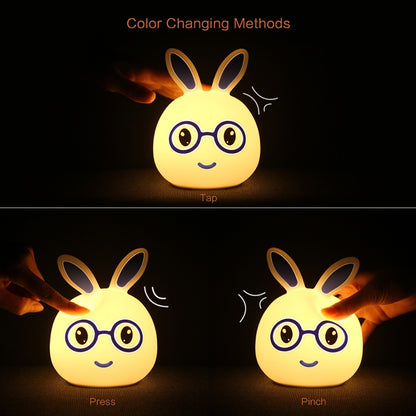 Happy Rabbit Creative Touch 3D LED ไฟกลางคืนตกแต่ง รุ่นแบตเตอรี่ AAA, AAA Battery Version (Pink), AAA Battery Version (Blue)