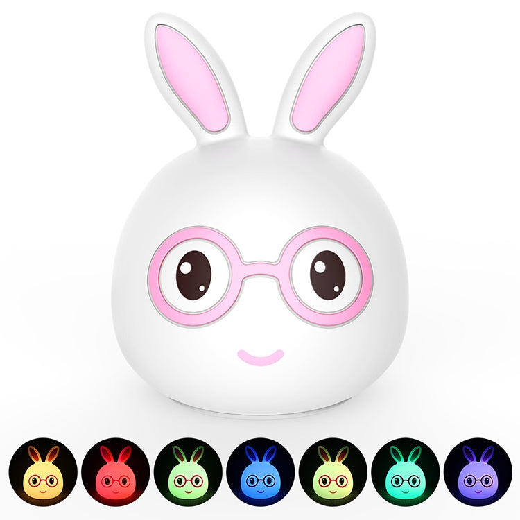 Smiling Rabbit Creative Touch 3D LED ไฟตกแต่งกลางคืน, เวอร์ชันชาร์จ USB, USB Charging Version (Pink), USB Charging Version (Blue)