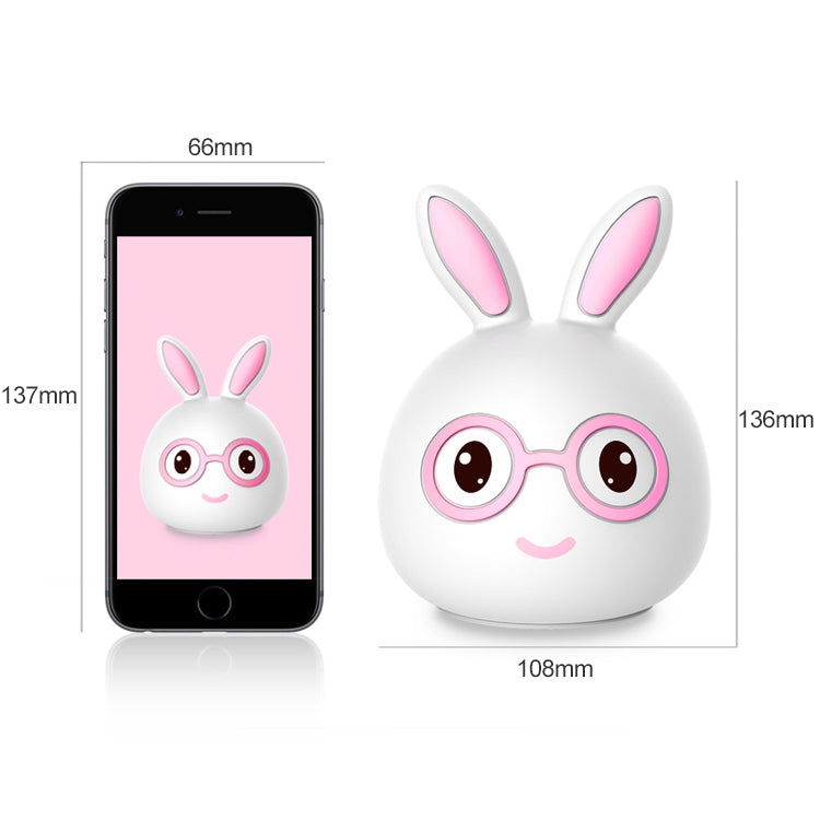 Smiling Rabbit Creative Touch 3D LED ไฟตกแต่งกลางคืน, เวอร์ชันชาร์จ USB, USB Charging Version (Pink), USB Charging Version (Blue)