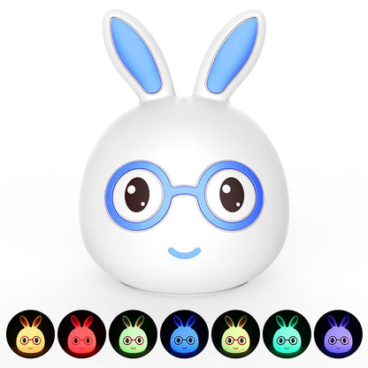 Smiling Rabbit Creative Touch 3D LED ไฟตกแต่งกลางคืน, เวอร์ชันชาร์จ USB, USB Charging Version (Pink), USB Charging Version (Blue)