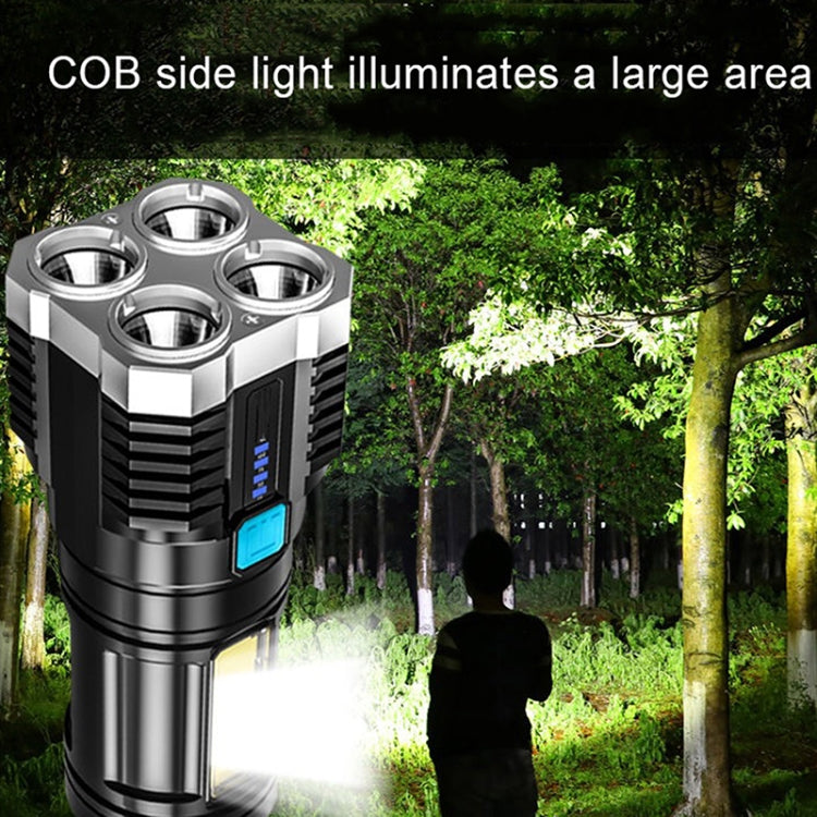 S03 4 x SMD 3030 + COB แสงที่แข็งแกร่ง USB ไฟฉาย LED แบบชาร์จไฟได้