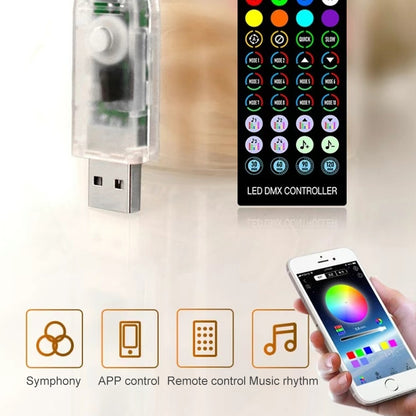 ของตกแต่งคริสต์มาส USB สายไฟทองแดงสายไฟรีโมทคอนโทรลและการควบคุมแอพมือถือ Bluetooth ความยาว: 20 ม. 200 LEDs, Remote Controller & APP Control, Length: 20m 200 LEDs