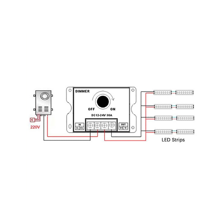 30A LED ตัวควบคุมปุ่มลดแสงโมดูลอัจฉริยะ