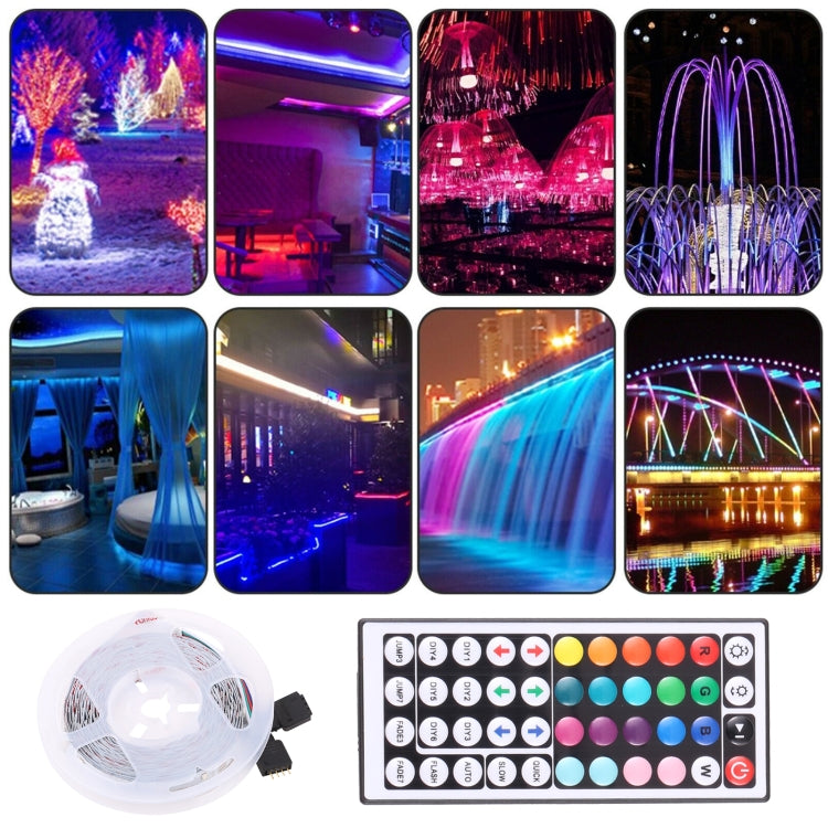 บอร์ดเปลือย 2835 ไฟ LED RGB LED แบบเชือก 60 LED/m ความยาว: 5 ม. 12V 2A 100-240V พร้อมรีโมทคอนโทรล 44 ปุ่ม, 2835 SMD RGB LED, 5m, with 44-key Remote Control