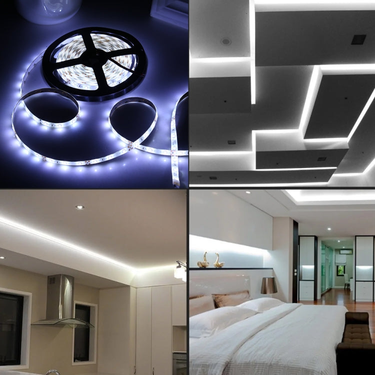 2 ชิ้นบอร์ดเปลือย 2835 SMD แสงสีขาวหรี่แสงได้ / แสงวอร์ม LED ไฟเชือก, 60 LED/m, ความยาว: 5 ม., 12V 2A 100-240V, 2835 SMD LED, 5m x 2