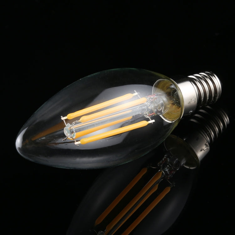 C35 E14 4W 4 LEDs 300 LM 3000K หรี่แสงได้ Retro LED Filament หลอดไฟประหยัดพลังงาน, AC 220V, Apiciform E14 4W 220V Warm White, Apiciform E14 4W 220V White Light