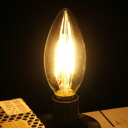 C35 E14 4W 4 LEDs 300 LM 3000K หรี่แสงได้ Retro LED Filament หลอดไฟประหยัดพลังงาน, AC 220V, Apiciform E14 4W 220V Warm White, Apiciform E14 4W 220V White Light
