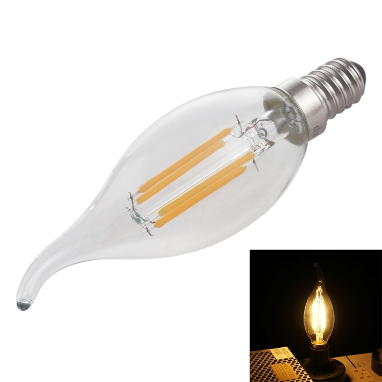 C35 E14 4W 4 LEDs 300 LM 3000K หรี่แสงได้ Retro LED Filament หลอดไฟประหยัดพลังงาน, AC 220V, Long Tail E14 4W 220V Warm White, Long Tail E14 4W 220V White Light