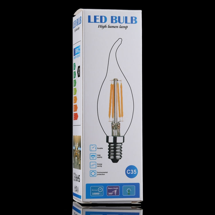 C35 E14 4W 4 LEDs 300 LM 3000K หรี่แสงได้ Retro LED Filament หลอดไฟประหยัดพลังงาน, AC 220V, Long Tail E14 4W 220V Warm White, Long Tail E14 4W 220V White Light