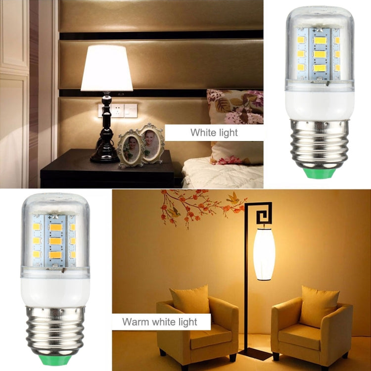 หลอดประหยัดไฟ SMD 5730 DC 12-30V, E27 24 LEDs White Light, E27 24 LEDs Warm White
