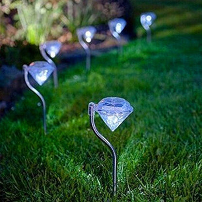 เส้นทางภูมิทัศน์สวนกลางแจ้งไฟเพชรตกแต่งการจัดส่งสีแบบสุ่ม