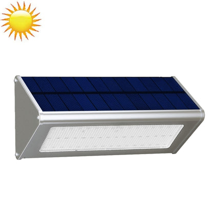 ไฟ LED 800 LM 48 ดวง SMD 2835 เซนเซอร์โคมไฟติดผนังสามเหลี่ยมประหยัดพลังงานพร้อมแผงโซลาร์เซลล์และสวิตช์ซ่อนสำหรับสวน / ลาน / แคมป์ปิ้งกลางแจ้ง (สีเงิน)