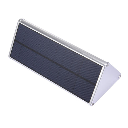 ไฟ LED 800 LM 48 ดวง SMD 2835 เซนเซอร์โคมไฟติดผนังสามเหลี่ยมประหยัดพลังงานพร้อมแผงโซลาร์เซลล์และสวิตช์ซ่อนสำหรับสวน / ลาน / แคมป์ปิ้งกลางแจ้ง (สีเงิน)