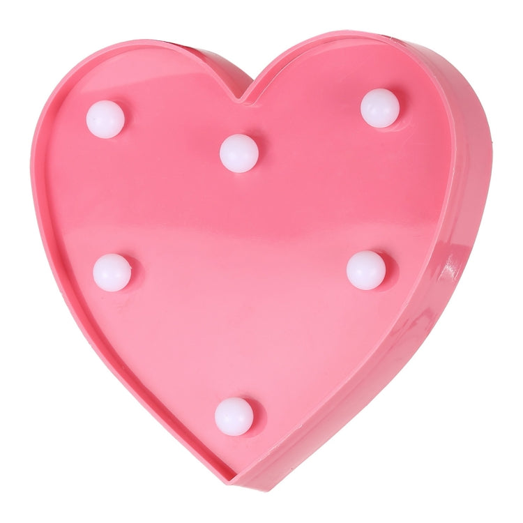 2 x AA แบตเตอรี่ขับเคลื่อนปาร์ตี้เทศกาลตารางงานแต่งงานโคมไฟกลางคืน, Heart(Pink)