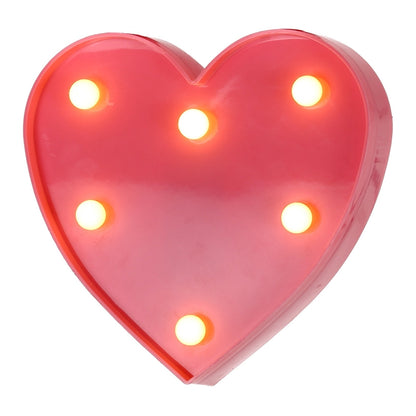 2 x AA แบตเตอรี่ขับเคลื่อนปาร์ตี้เทศกาลตารางงานแต่งงานโคมไฟกลางคืน, Heart(Pink)
