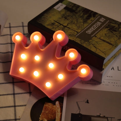 2 x AA แบตเตอรี่ขับเคลื่อนปาร์ตี้เทศกาลตารางงานแต่งงานโคมไฟกลางคืน, Small Crown(Pink), Small Crown(Blue), Small Crown(White)