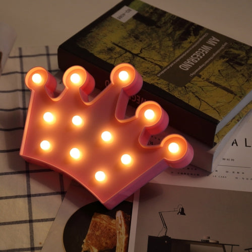2 x AA แบตเตอรี่ขับเคลื่อนปาร์ตี้เทศกาลตารางงานแต่งงานโคมไฟกลางคืน, Small Crown(Pink), Small Crown(Blue), Small Crown(White)
