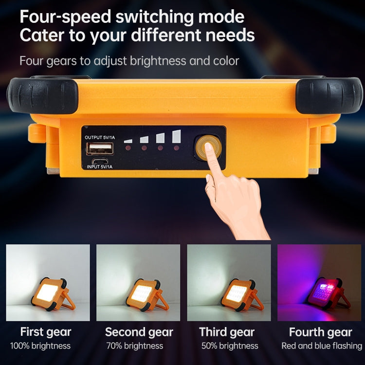 50W 32 LEDs พลังงานแสงอาทิตย์แบบพกพา Camping Light Magnetic Lighting ไฟฉุกเฉินสี่ระดับความสว่าง & Power Bank & ไฟแสดงสถานะแบตเตอรี่