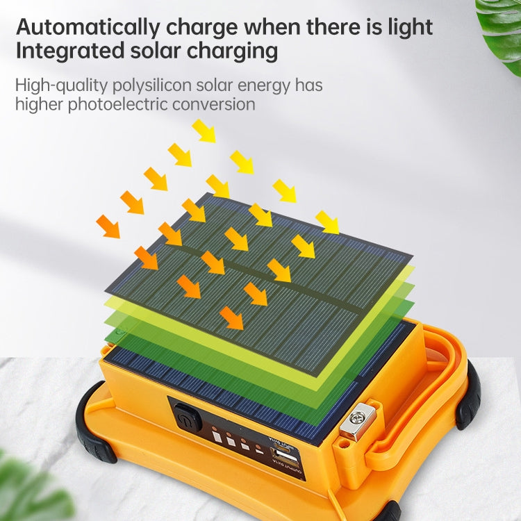 50W 32 LEDs พลังงานแสงอาทิตย์แบบพกพา Camping Light Magnetic Lighting ไฟฉุกเฉินสี่ระดับความสว่าง & Power Bank & ไฟแสดงสถานะแบตเตอรี่
