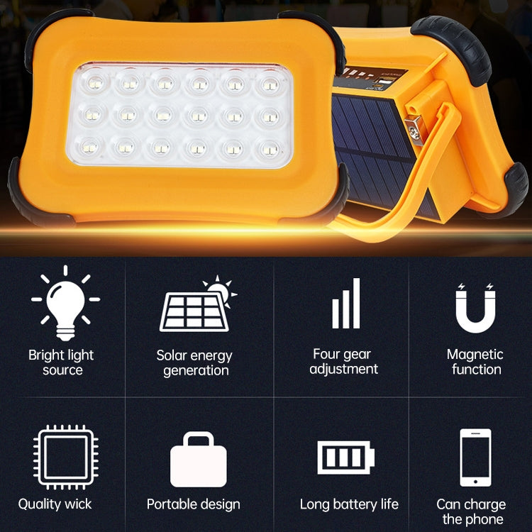 50W 32 LEDs พลังงานแสงอาทิตย์แบบพกพา Camping Light Magnetic Lighting ไฟฉุกเฉินสี่ระดับความสว่าง & Power Bank & ไฟแสดงสถานะแบตเตอรี่