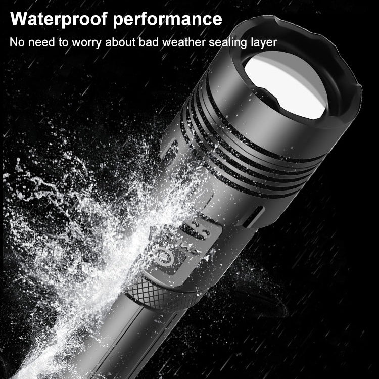 สไตล์สั้นการชาร์จ Micro USB กันน้ำกลางแจ้ง P70 + COB ไฟฉาย LED, รองรับการแสดงผลพลังงานและการโฟกัสแบบยืดไสลด์และการปรับความสว่าง 7 ระดับ, P70