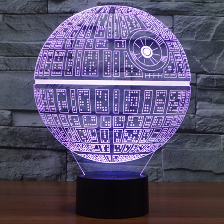 7 สีเปลี่ยนสี Creative Visual สเตอริโอโคมไฟโคมไฟตั้งโต๊ะ Night Light, Death Star Style