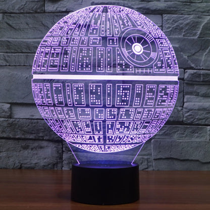 7 สีเปลี่ยนสี Creative Visual สเตอริโอโคมไฟโคมไฟตั้งโต๊ะ Night Light, Death Star Style