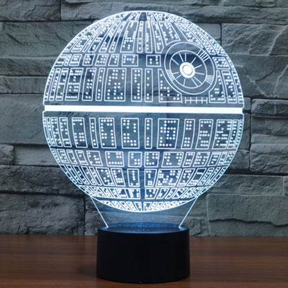 7 สีเปลี่ยนสี Creative Visual สเตอริโอโคมไฟโคมไฟตั้งโต๊ะ Night Light, Death Star Style