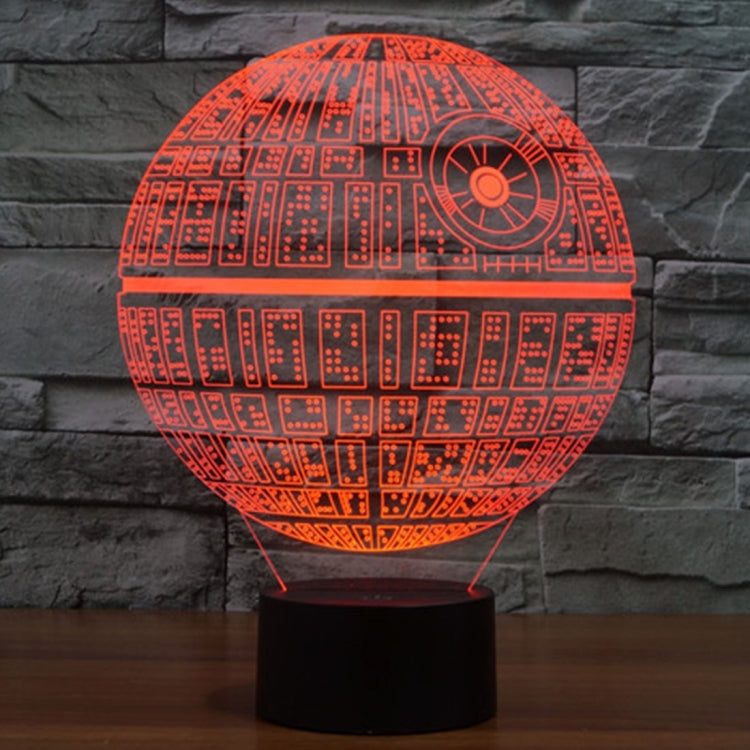 7 สีเปลี่ยนสี Creative Visual สเตอริโอโคมไฟโคมไฟตั้งโต๊ะ Night Light, Death Star Style