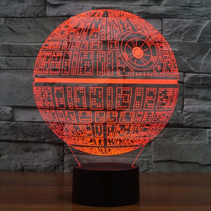 7 สีเปลี่ยนสี Creative Visual สเตอริโอโคมไฟโคมไฟตั้งโต๊ะ Night Light, Death Star Style