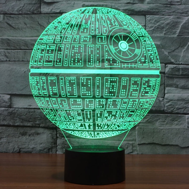 7 สีเปลี่ยนสี Creative Visual สเตอริโอโคมไฟโคมไฟตั้งโต๊ะ Night Light, Death Star Style