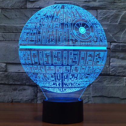 7 สีเปลี่ยนสี Creative Visual สเตอริโอโคมไฟโคมไฟตั้งโต๊ะ Night Light, Death Star Style
