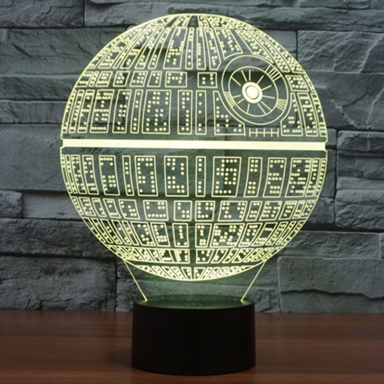 7 สีเปลี่ยนสี Creative Visual สเตอริโอโคมไฟโคมไฟตั้งโต๊ะ Night Light, Death Star Style