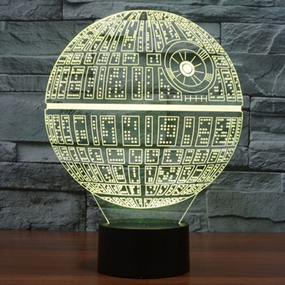 7 สีเปลี่ยนสี Creative Visual สเตอริโอโคมไฟโคมไฟตั้งโต๊ะ Night Light, Death Star Style