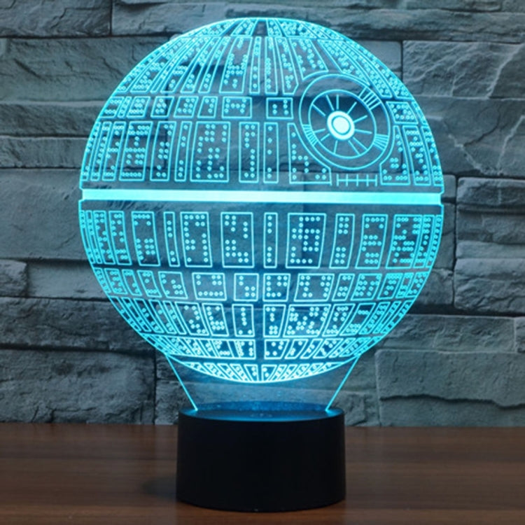 7 สีเปลี่ยนสี Creative Visual สเตอริโอโคมไฟโคมไฟตั้งโต๊ะ Night Light, Death Star Style