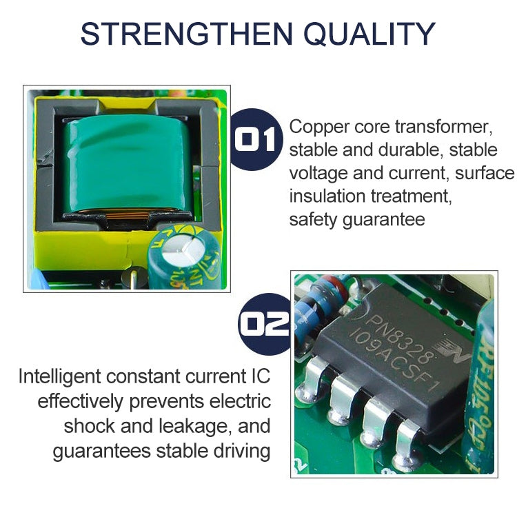 12-18W LED ไดร์เวอร์อะแดปเตอร์แหล่งจ่ายไฟแยก AC 85-265V ถึง DC 36-65V, 12-18W