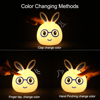 Creative แบตเตอรี่ขับเคลื่อน LED โคมไฟตกแต่งของขวัญแปลกใหม่, Smile Pink Rabbit/Battery-Powered, Smile Blue Rabbit/Battery-Powered, Happy Pink Rabbit/Battery-Powered, Happy Blue Rabbit/Battery-Powered