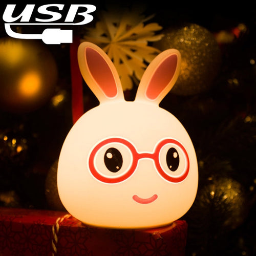 Creative USB ชาร์จ LED โคมไฟตกแต่งของขวัญแปลกใหม่, Smile Pink Rabbit/USB Charging, Smile Blue Rabbit/USB Charging, Happy Pink Rabbit/USB Charging, Happy Blue Rabbit/USB Charging