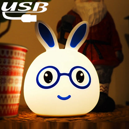 Creative USB ชาร์จ LED โคมไฟตกแต่งของขวัญแปลกใหม่, Smile Pink Rabbit/USB Charging, Smile Blue Rabbit/USB Charging, Happy Pink Rabbit/USB Charging, Happy Blue Rabbit/USB Charging
