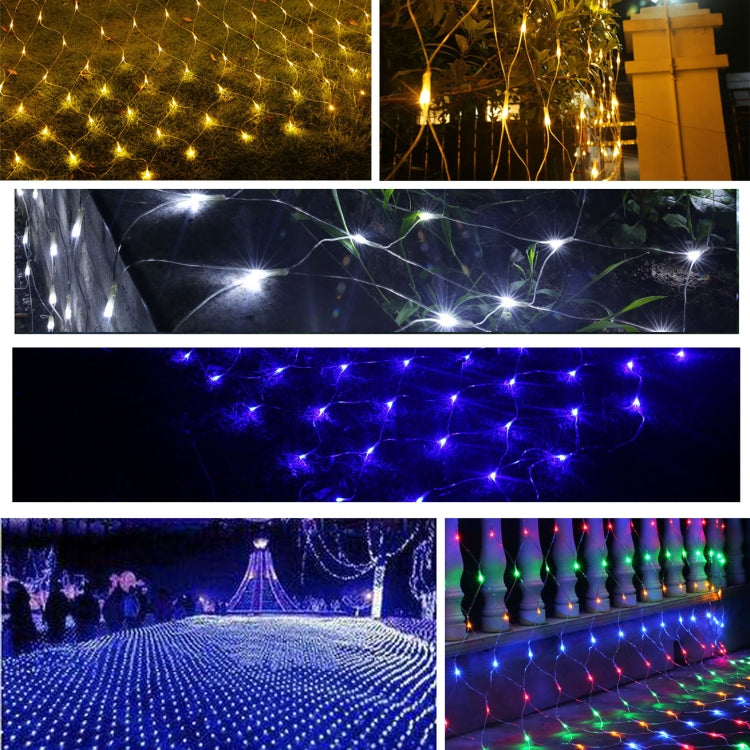 ไฟ LED ประดับตาข่าย 200 ดวงพร้อมข้อต่อส่วนปลายและตัวควบคุมมัลติฟังก์ชั่น, Blue Light EU Plug, Colorful Light EU Plug, Purple Light EU Plug, White Light EU Plug, Warm White EU Plug
