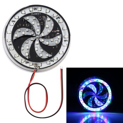 65 LEDs SMD 2835 รถจักรยานยนต์ดัดแปลง Windmill Angel Eyes ไฟ RGB ไฟล้อไฟจัดแต่งทรงผมแฟลชโคมไฟบรรยากาศ, เส้นผ่านศูนย์กลาง: 8.3 ซม., DC 12V, 65 LEDs Diameter: 9cm